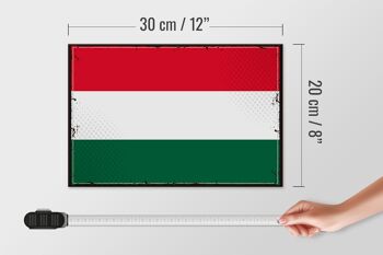 Panneau en bois drapeau de la Hongrie 30x20cm Drapeau rétro de la Hongrie 4