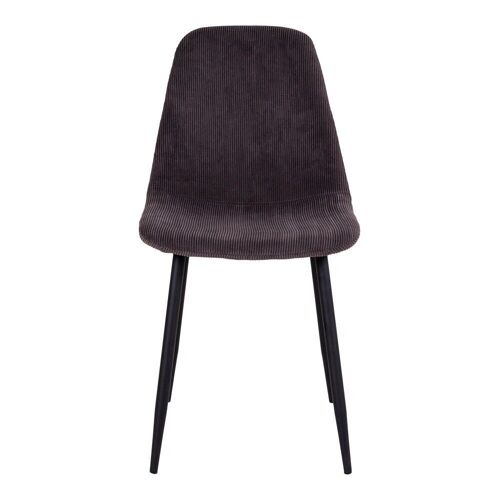 Stockholm Dining Chair - Chair in dark grey corduroy with black legs