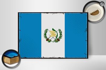 Panneau en bois drapeau du Guatemala 30x20cm drapeau rétro Guatemala 2