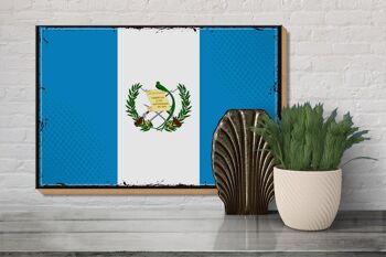 Panneau en bois drapeau du Guatemala 30x20cm drapeau rétro Guatemala 3