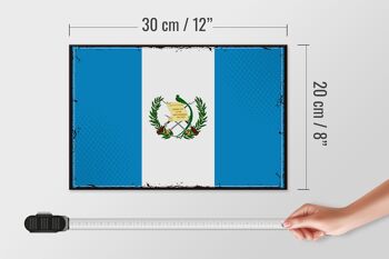 Panneau en bois drapeau du Guatemala 30x20cm drapeau rétro Guatemala 4