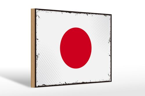 Holzschild Flagge Japans 30x20cm Retro Flag of Japan