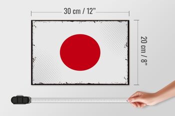 Panneau en bois drapeau du Japon 30x20cm Rétro Drapeau du Japon 4