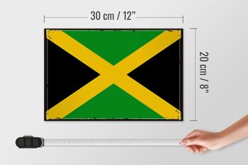 Panneau en bois drapeau de la Jamaïque 30x20cm Drapeau rétro de la Jamaïque 4