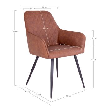Harbo Dining Chair - Chaise en PU marron vintage HN1220 7
