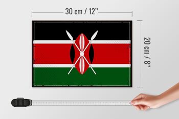 Panneau en bois drapeau du Kenya 30x20cm Drapeau rétro du Kenya 4