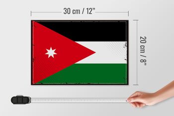 Panneau en bois drapeau de Jordanie 30x20cm Drapeau rétro de Jordanie 4