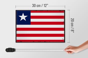 Panneau en bois drapeau du Libéria 30x20cm Drapeau rétro du Libéria 4