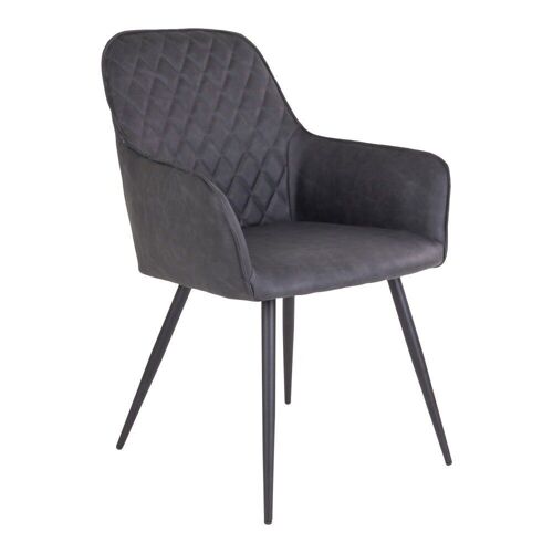 Harbo Dining Chair - Chair in dark grey PU HN1221