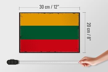 Panneau en bois drapeau de la Lituanie 30x20cm drapeau rétro de la Lituanie 4