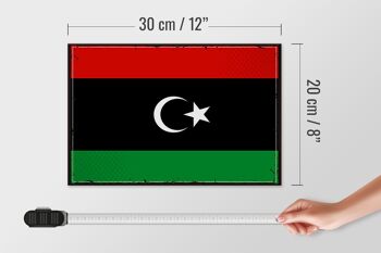 Panneau en bois drapeau de la Libye 30x20cm Drapeau rétro de la Libye 4