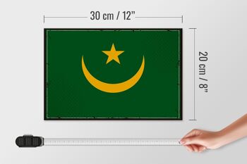 Panneau en bois drapeau de la Mauritanie 30x20cm drapeau rétro 4