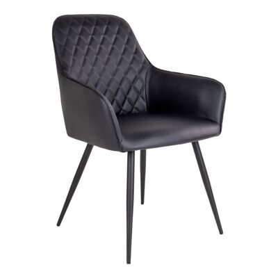 Harbo Esszimmerstuhl - Stuhl aus schwarzem PU HN1223