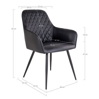 Harbo Dining Chair - Chaise en PU noir HN1223 6