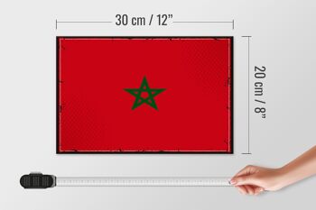 Panneau en bois drapeau du Maroc 30x20cm Rétro Drapeau du Maroc 4
