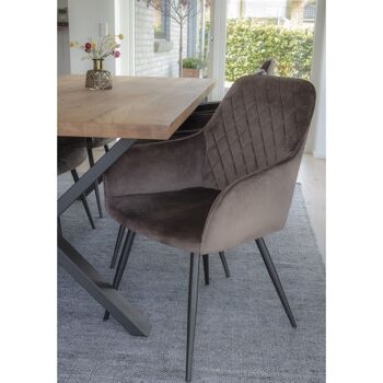 Harbo Dining Chair - Chaise en velours champignon HN1208 8