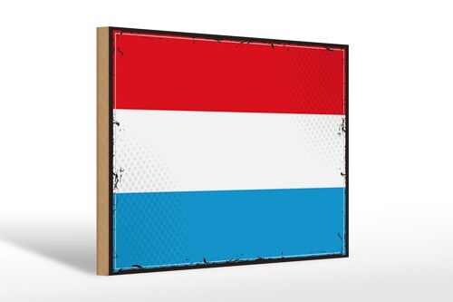 Holzschild Flagge Luxemburgs 30x20cm Retro Flag Luxembourg