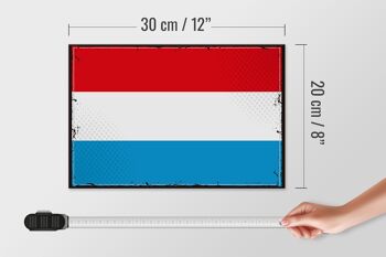 Panneau en bois drapeau du Luxembourg 30x20cm Rétro Drapeau Luxembourg 4