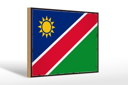 Holzschild Flagge Namibias 30x20cm Retro Flag of Namibia