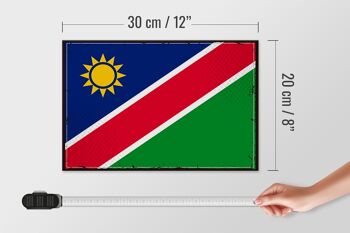 Panneau en bois drapeau de la Namibie 30x20cm Drapeau rétro de la Namibie 4