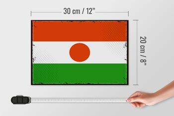 Panneau en bois drapeau du Niger 30x20cm Rétro Drapeau du Niger 4