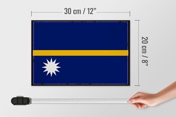 Panneau en bois drapeau de Nauru 30x20cm Drapeau rétro de Nauru 4