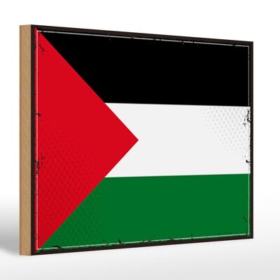 Letrero de madera Bandera de Palestina 30x20cm Bandera Retro Palestina