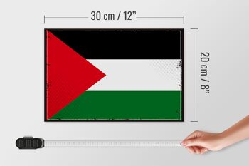 Panneau en bois drapeau de Palestine 30x20cm drapeau rétro Palestine 4