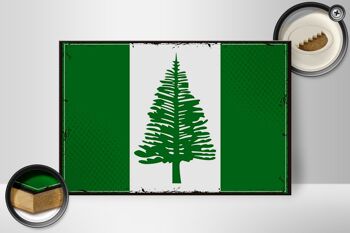 Drapeau en bois de l'île Norfolk, drapeau rétro 30x20cm 2