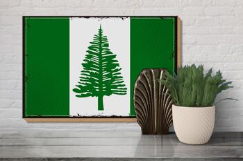 Drapeau en bois de l'île Norfolk, drapeau rétro 30x20cm 3