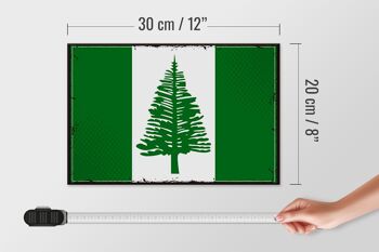 Drapeau en bois de l'île Norfolk, drapeau rétro 30x20cm 4