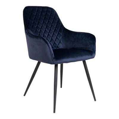 Harbo Esszimmerstuhl - Stuhl aus blauem Samt HN1205