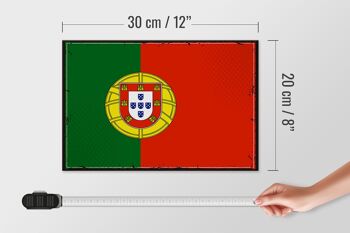 Panneau en bois drapeau du Portugal 30x20cm Drapeau rétro du Portugal 4