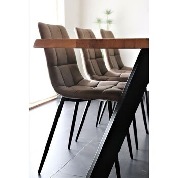 Middelfart Dining Chair - Chaise en microfibre marron clair avec pieds noirs 2