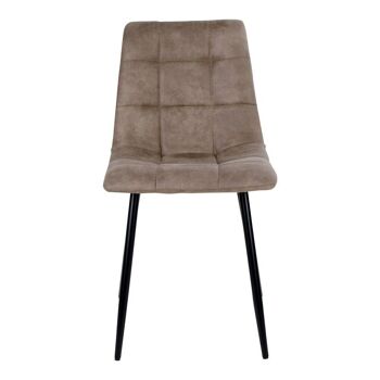 Middelfart Dining Chair - Chaise en microfibre marron clair avec pieds noirs 3