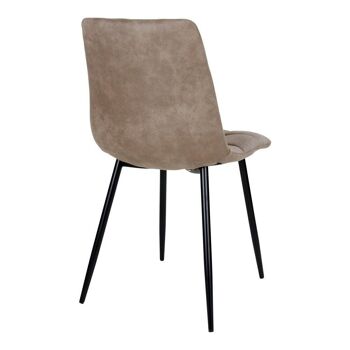 Middelfart Dining Chair - Chaise en microfibre marron clair avec pieds noirs 5