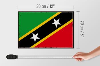 Panneau en bois drapeau St. Drapeau rétro Kitts et Nevis 30x20cm 4