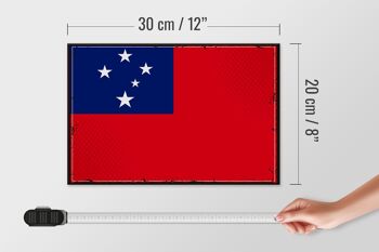 Panneau en bois drapeau des Samoa 30x20cm Drapeau rétro des Samoa 4