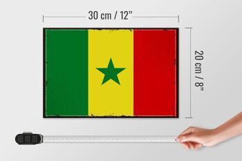 Panneau en bois Drapeau du Sénégal 30x20cm Drapeau rétro du Sénégal 4