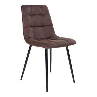 Middelfart Dining Chair - Sedia in microfibra testa di moro con gambe nere