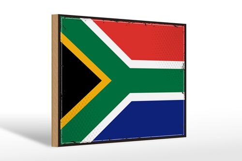 Holzschild Flagge Südafrikas 30x20cm Retro South Africa