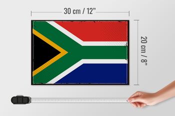 Panneau en bois drapeau de l'Afrique du Sud 30x20cm Rétro Afrique du Sud 4