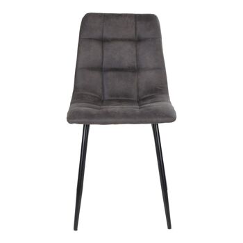 Middelfart Dining Chair - Chaise en microfibre gris foncé avec pieds noirs 3