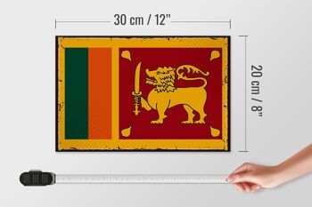 Panneau en bois drapeau du Sri Lanka 30x20cm drapeau rétro Sri Lanka 4