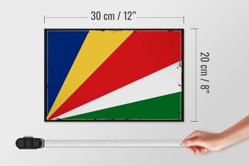 Panneau en bois drapeau Seychelles 30x20cm drapeau rétro Seychelles 4