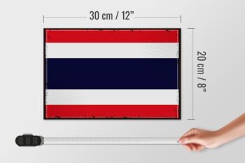 Panneau en bois drapeau de la Thaïlande 30x20cm Drapeau rétro de la Thaïlande 4