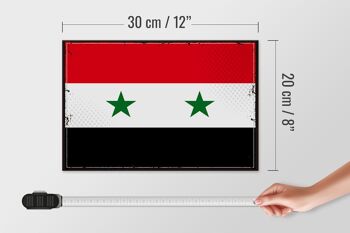 Panneau en bois drapeau de la Syrie 30x20cm Drapeau rétro de la Syrie 4