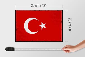 Drapeau en bois Türkiye 30x20cm, drapeau rétro de la Turquie 4