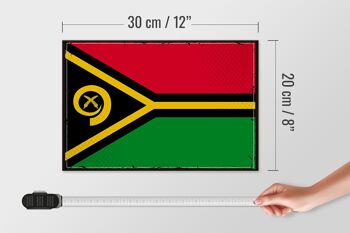 Panneau en bois drapeau du Vanuatu 30x20cm Drapeau rétro du Vanuatu 4