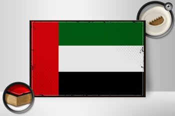 Drapeau en bois des Émirats arabes unis, 30x20cm, drapeau rétro 2